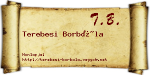 Terebesi Borbála névjegykártya